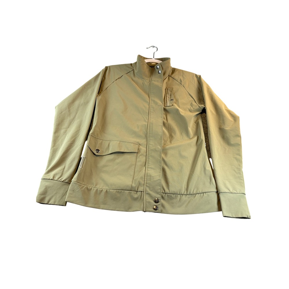 Bontrager Womens Cycling Jacket Tan Khaki Full Zip Utility Pockets Size Medium